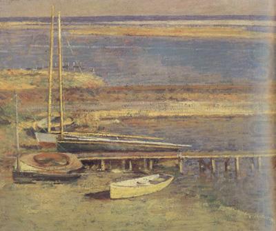 Boats at a Landing (nn02), Theodore Robinson